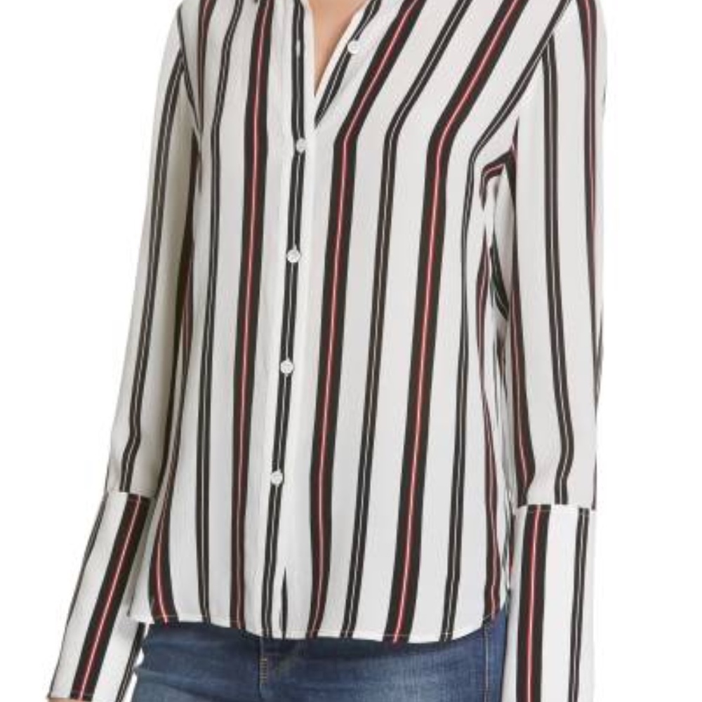 Silk FRAME Stripe Pajama Shirt